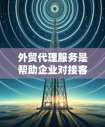 外贸代理服务是帮助企业对接客户、提供技术支持和促进订单处理的关键环节。以下是对外贸代理服务的详细分析