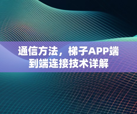 通信方法，梯子APP端到端连接技术详解